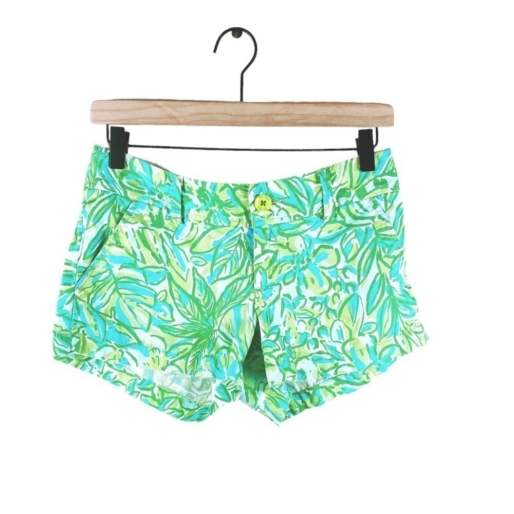Lilly Pulitzer Walsh Shorts Green Floral Size 0